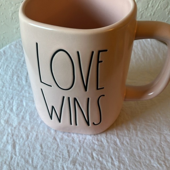 Rae Dunn: Light Pink “Love Wins” Coffee/Tea Mug - Picture 4 of 16